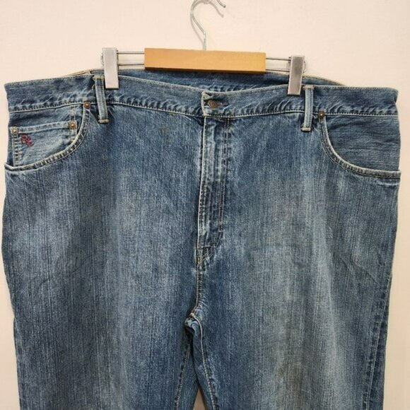 Vintage Polo Ralph Lauren Jeans Mens 46x32 Blue Big Straight Leg *Mexico - Picture 2 of 16